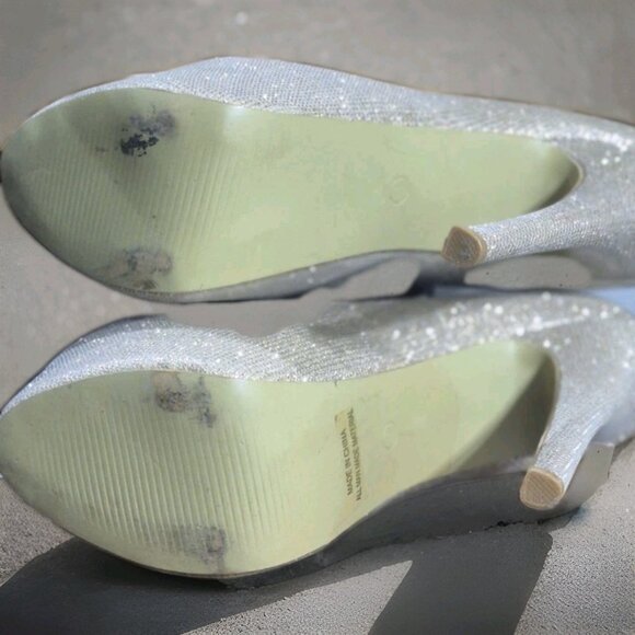 Glam Shimmer  High Heel Plaform Dress Pump Shoes Women's Size 8 - Picture 5 of 6